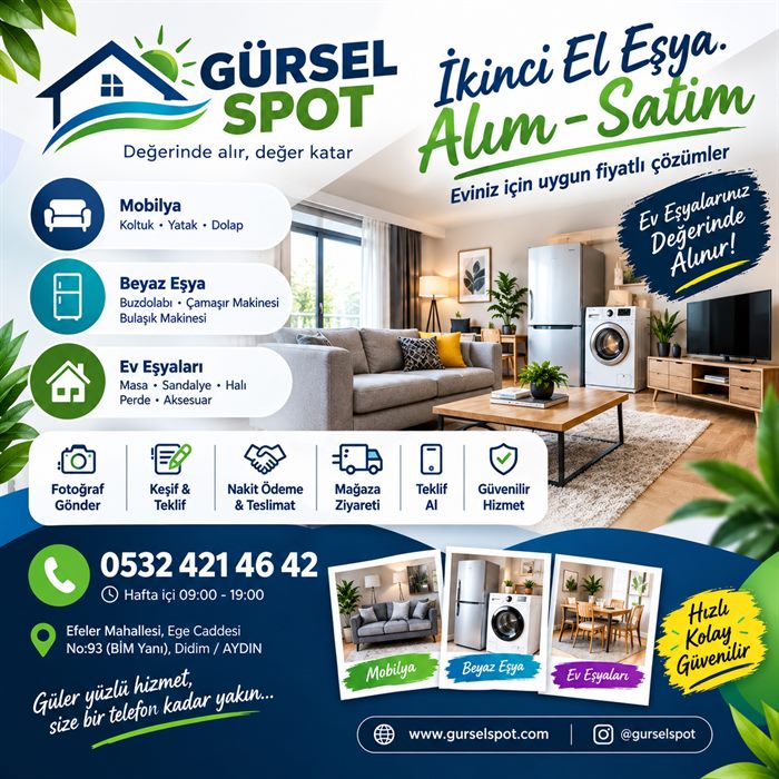 Gürsel Spot ikinci el eşya hizmeti tanıtım afişi